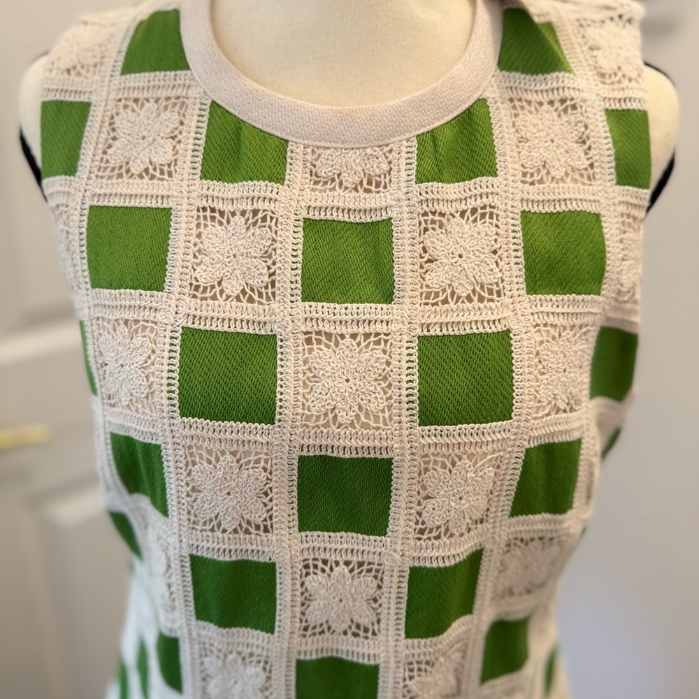 English Factory Crochet Patchwork Shift Dress NWT - image 3